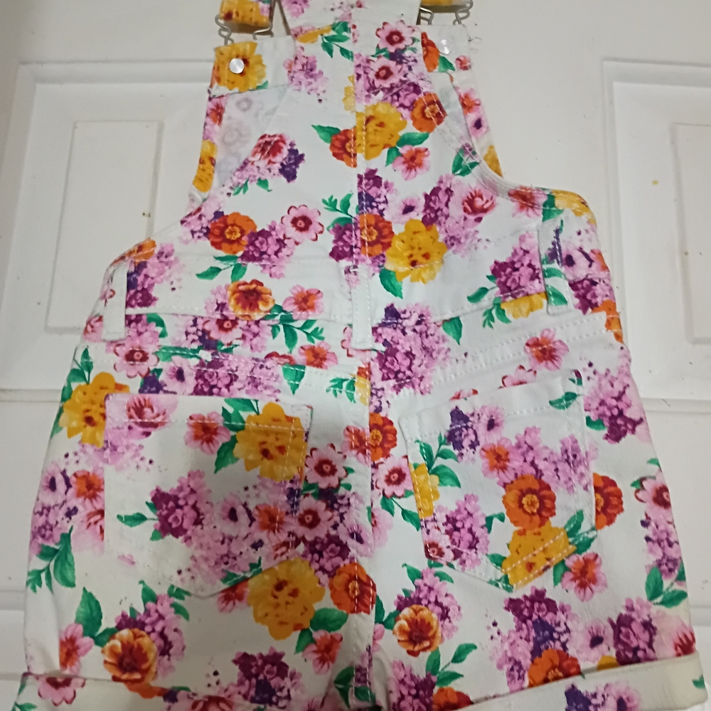Wonder Nation Colorful Floral Kids Overalls